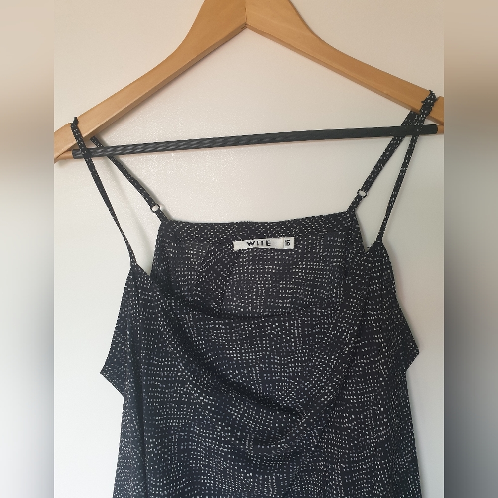 Midi Polka Dot Dress | AU16 Black Grey White - Picture 1 of 4